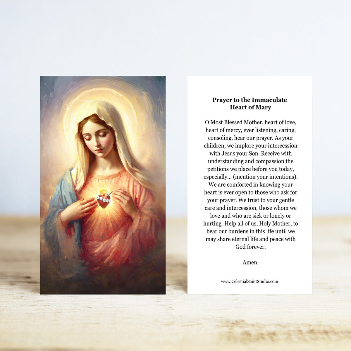 Immaculate Heart of Mary Prayer Cards | Wallet Size | 100, 200, 500