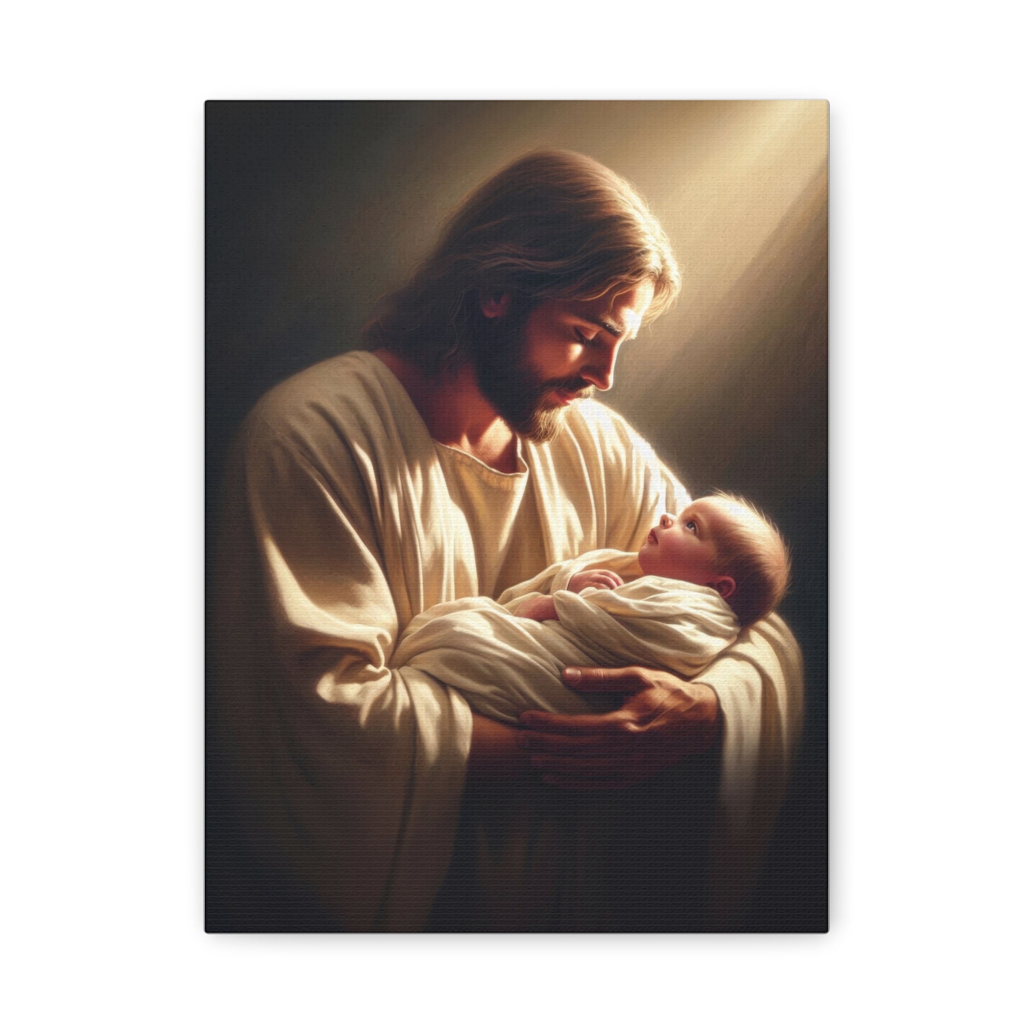 Jesus Holding Newborn - Canvas Gallery Wraps