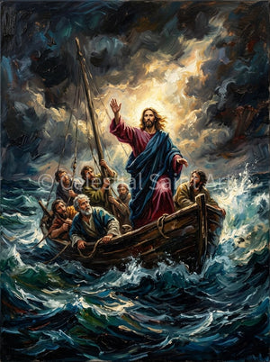 Jesus Calming The Storm - Digital Print | High Resolution | Instant Access | Easy Download