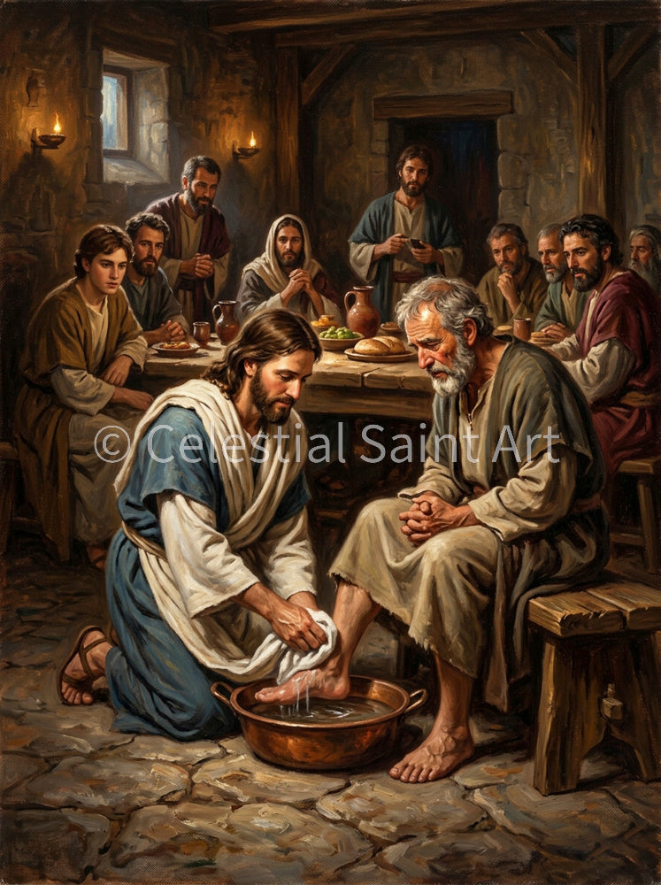 Jesus Washing Disciples Feet - Digital Print | High Resolution | Instant Access | Easy Download