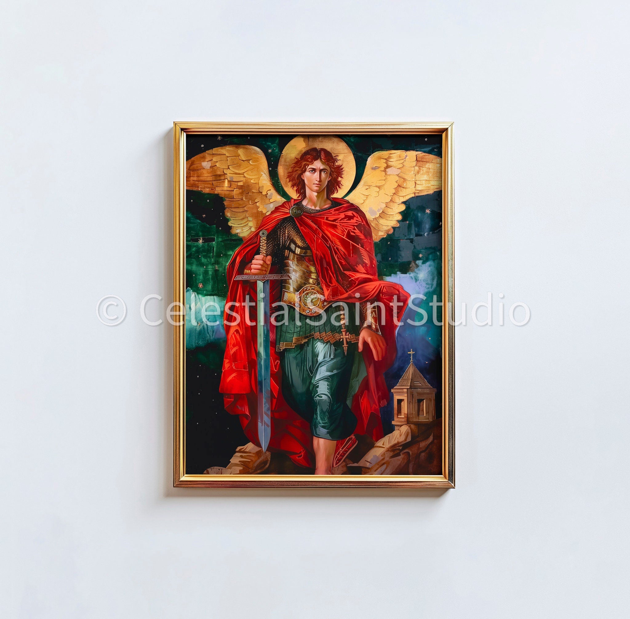 St. Michael the Archangel | DIGITAL OIL PAINT | Catholic Printable | Catholic Art | Patron Saint | Digital Download