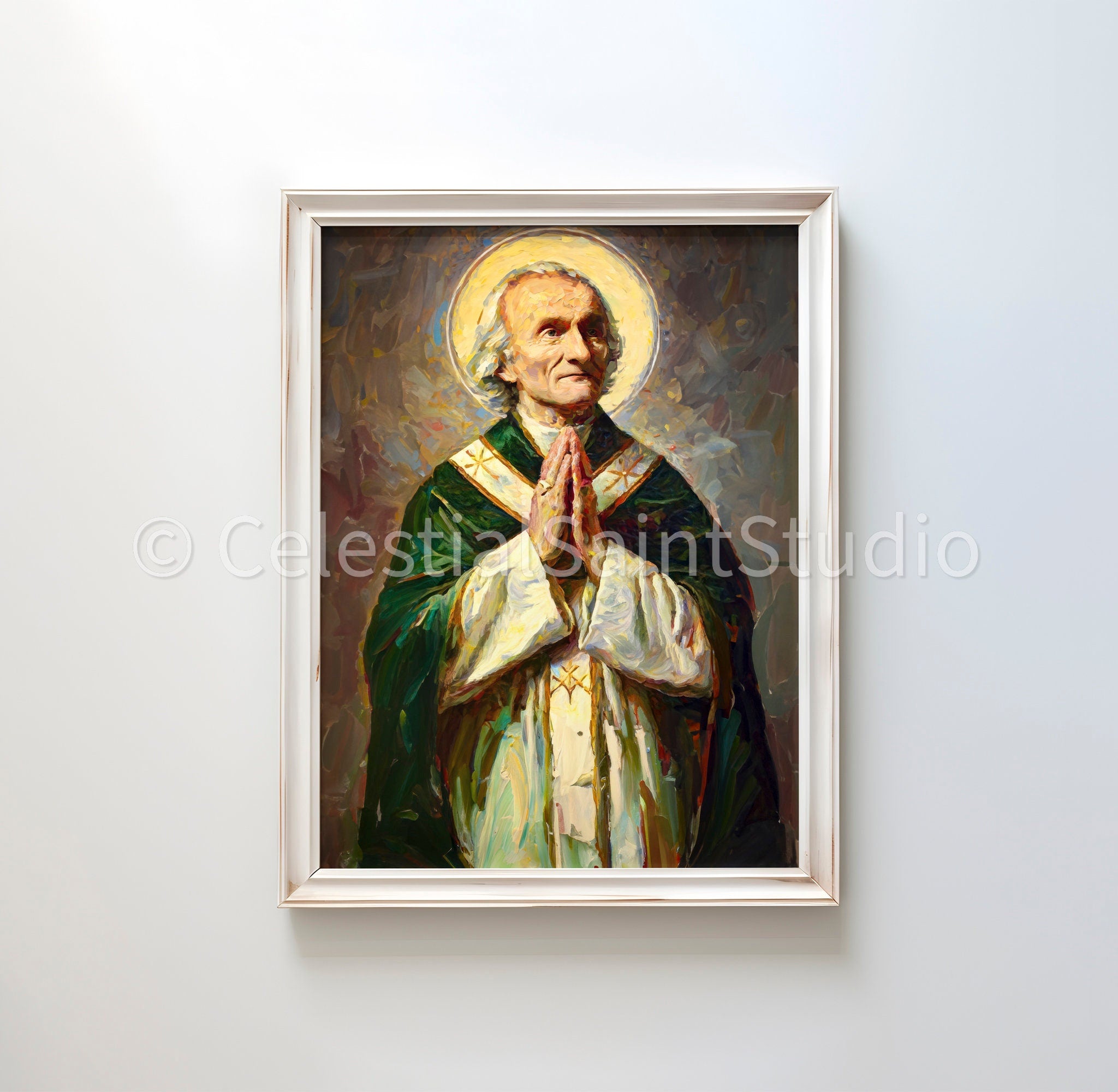 St. John Vianney | DIGITAL OIL PAINT | Catholic Printable | Catholic Art | Patron Saint | Digital Download