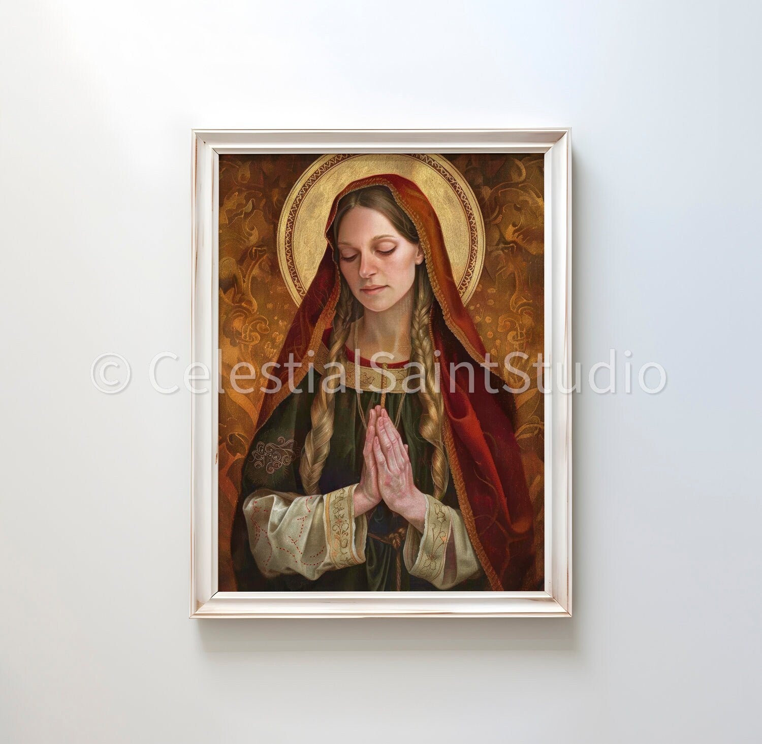 St. Genevieve | DIGITAL OIL PAINT | Catholic Printable | Catholic Art | Patron Saint | Digital Download