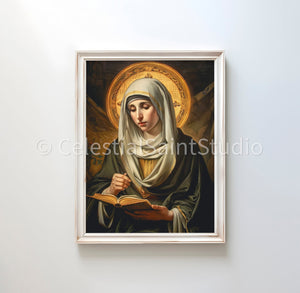 St. Bridget of Sweden | DIGITAL OIL PAINT | Catholic Printable | Catholic Art | Patron Saint