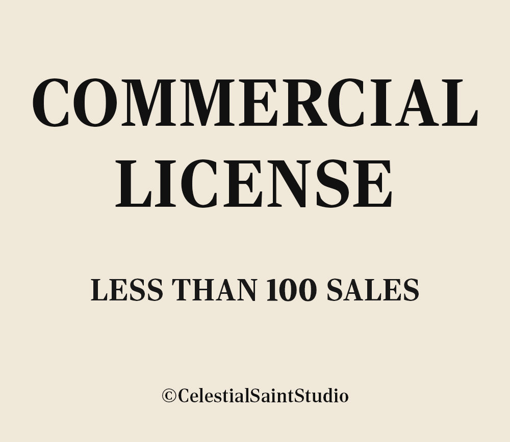 Commercial License for Digital Downloads - under 100 sales
