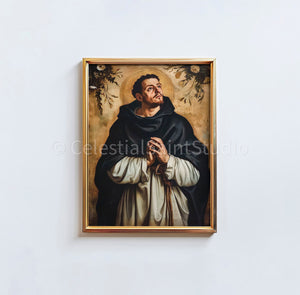 St. Dominic | DIGITAL OIL PAINT | Catholic Printable | Catholic Art | Patron Saint | Digital Download