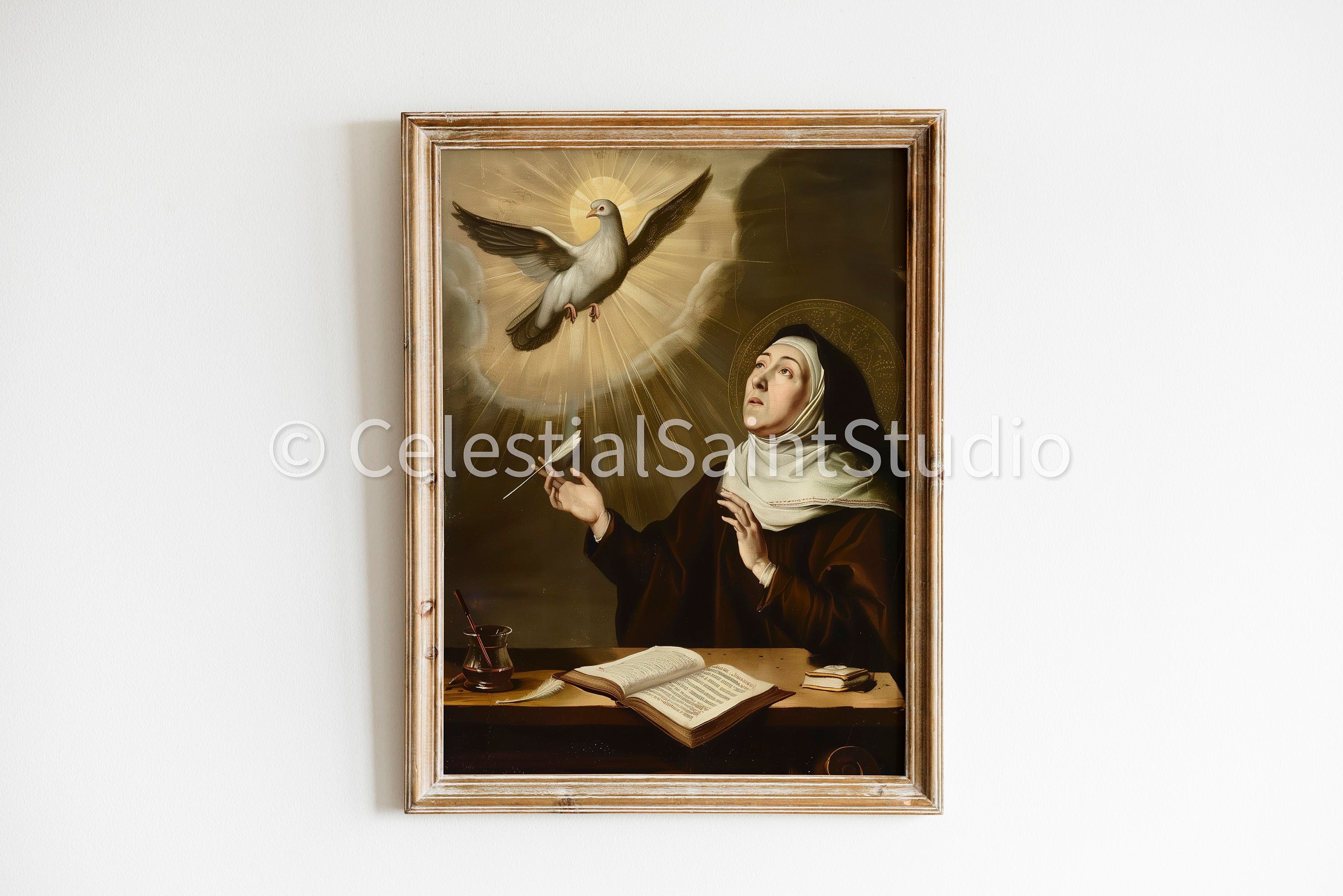 St. Teresa of Avila | DIGITAL OIL PAINT | Catholic Printable | Catholic Art | Patron Saint | Digital Download