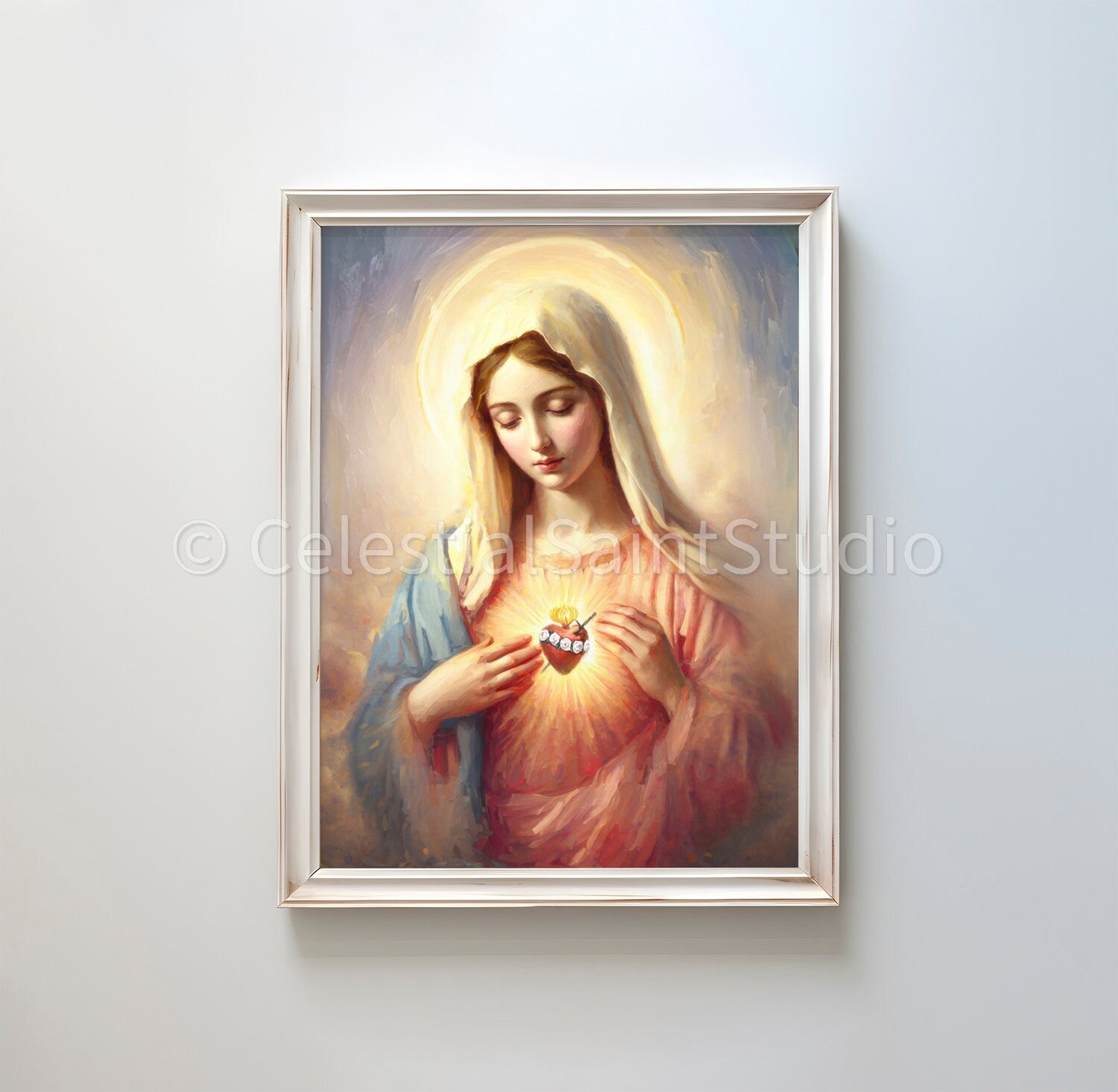 Immaculate Heart of Mary | Inmaculado Corazon De María | Mother of God | Our Lady | Catholic Printable | Digital Download | Catholic Art