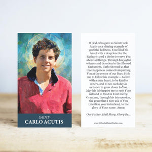 St. Carlo Acutis Prayer Cards | Wallet Size | 100, 250, 500