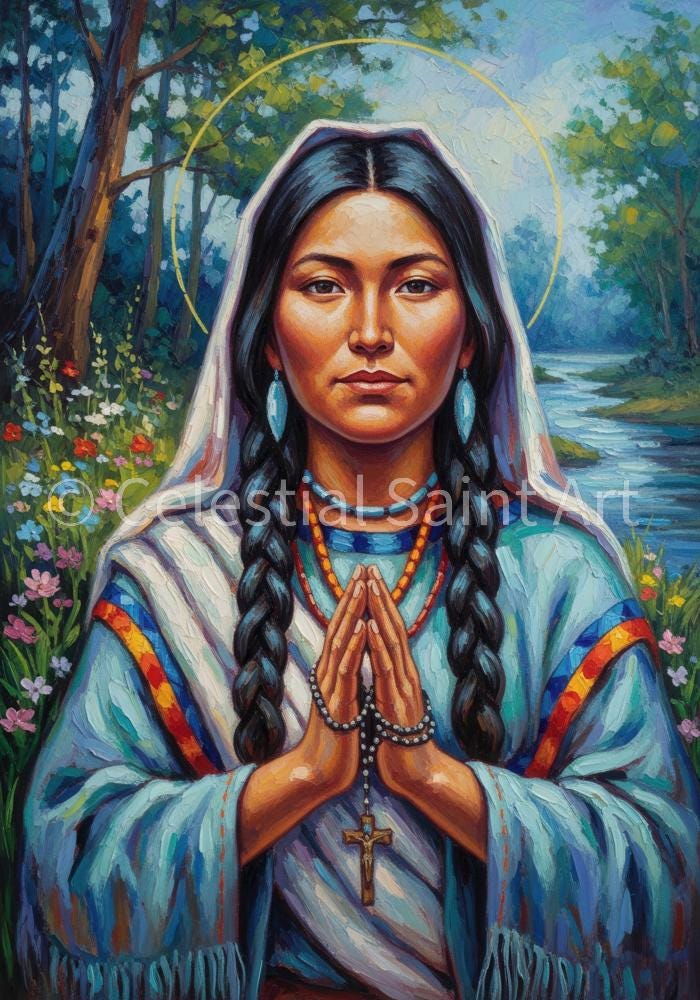 St. Kateri Tekakwitha - Digital Print – CelestialSaintStudio