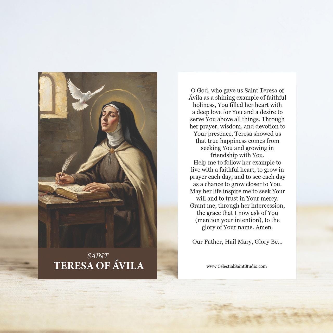 St. Teresa of Avila Prayer Cards | Wallet Size | 100, 200, 500