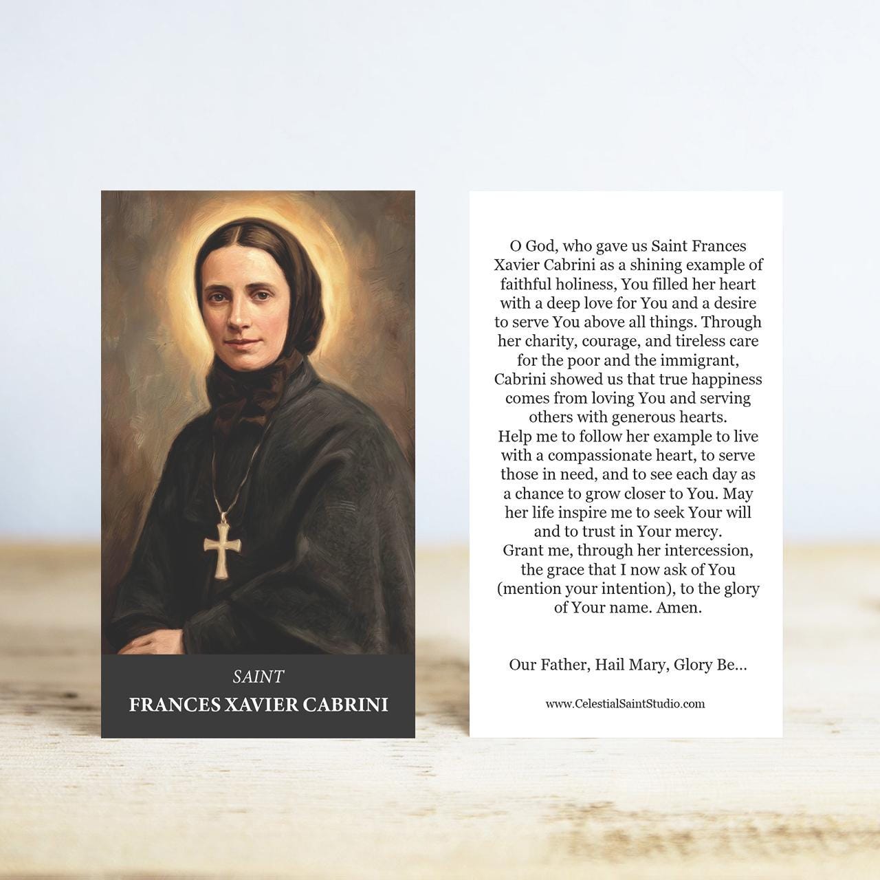St. Frances Xavier Cabrini Prayer Cards | Wallet Size | 100, 200, 500