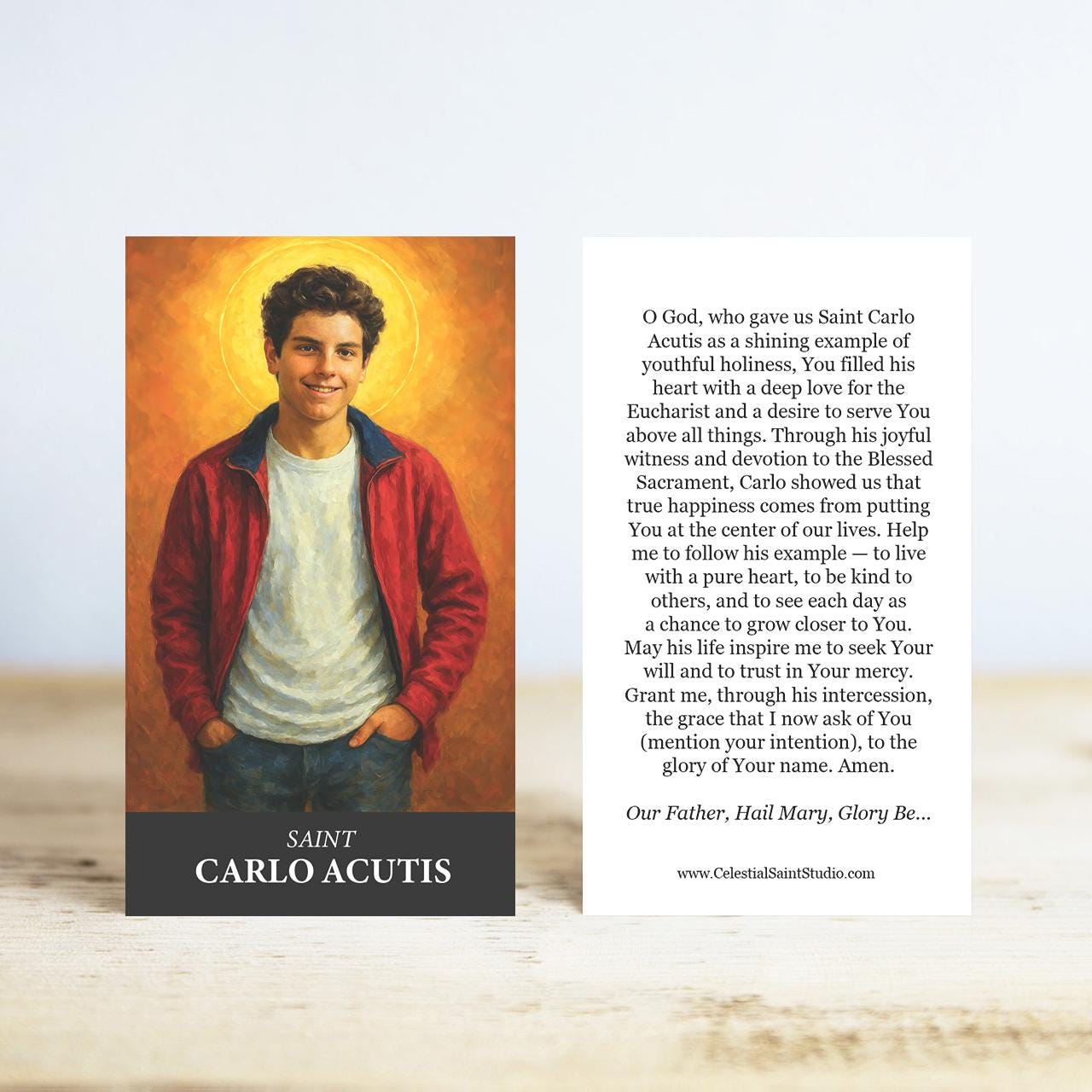 St. Carlo Acutis Prayer Cards | Wallet Size | 100, 200, 500