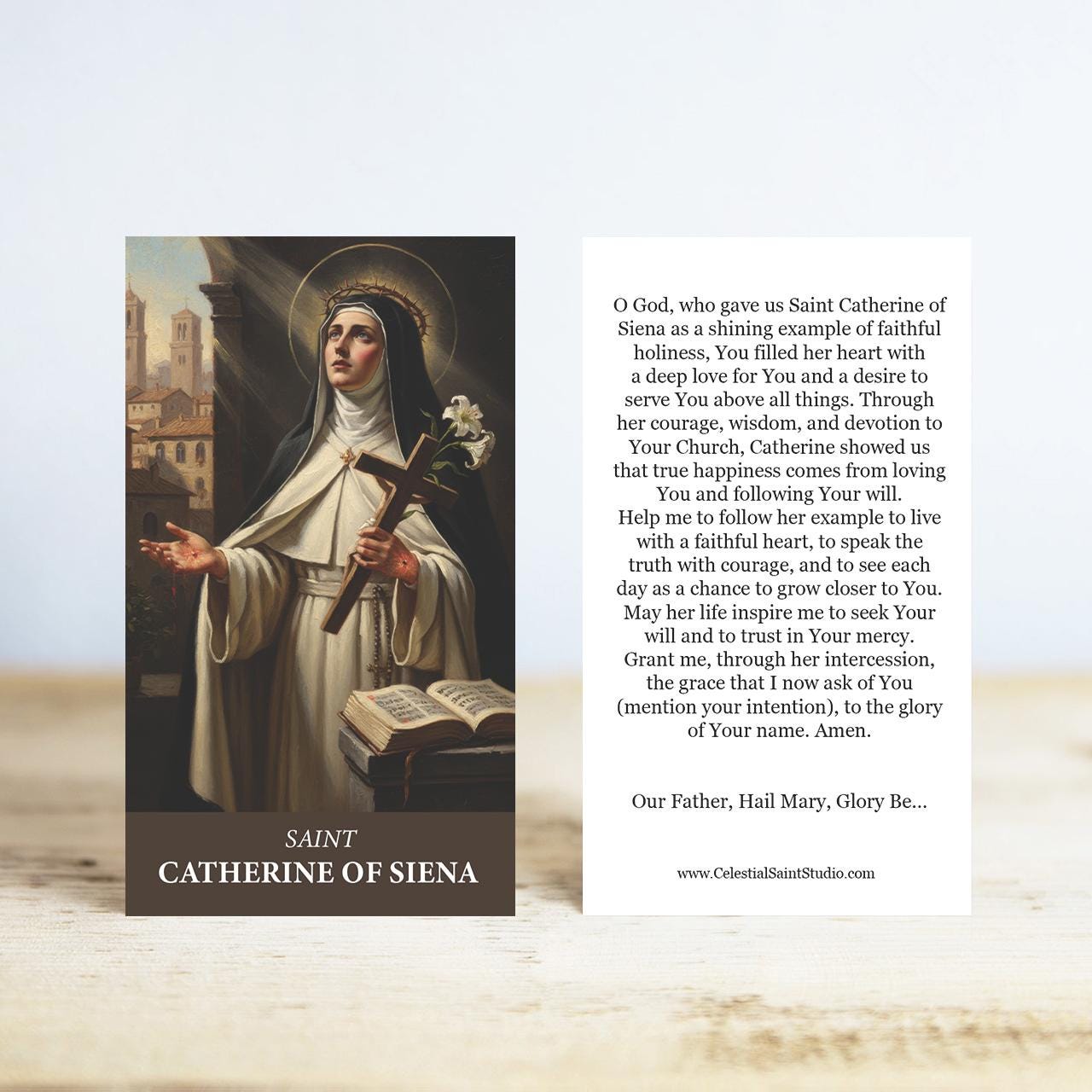 St. Catherine of Siena Prayer Cards | Wallet Size | 100, 200, 500