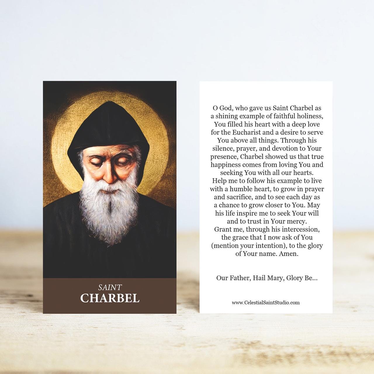 St. Charbel Prayer Cards | Wallet Size | 100, 200, 500