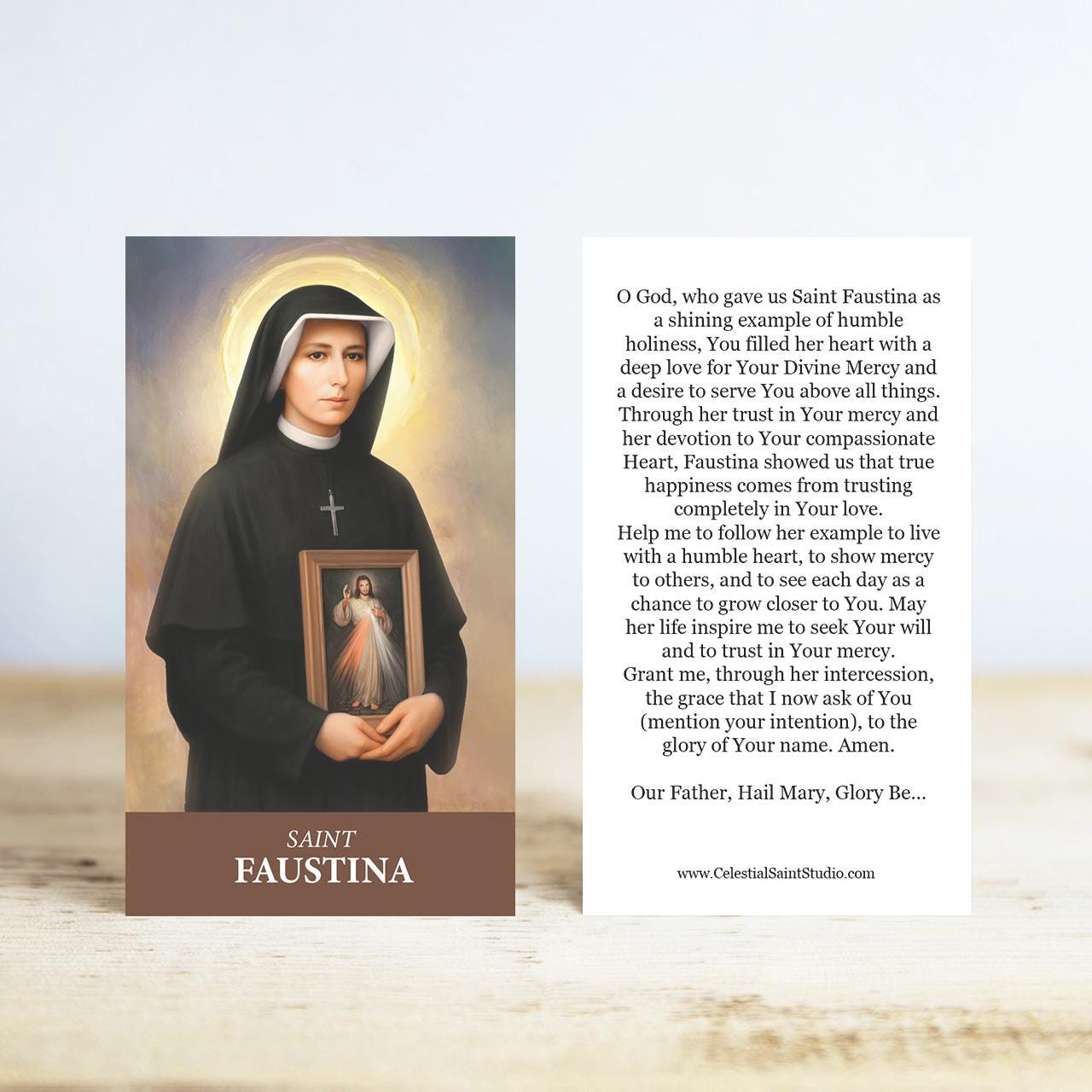 St. Faustina Prayer Cards | Wallet Size | 100, 200, 500