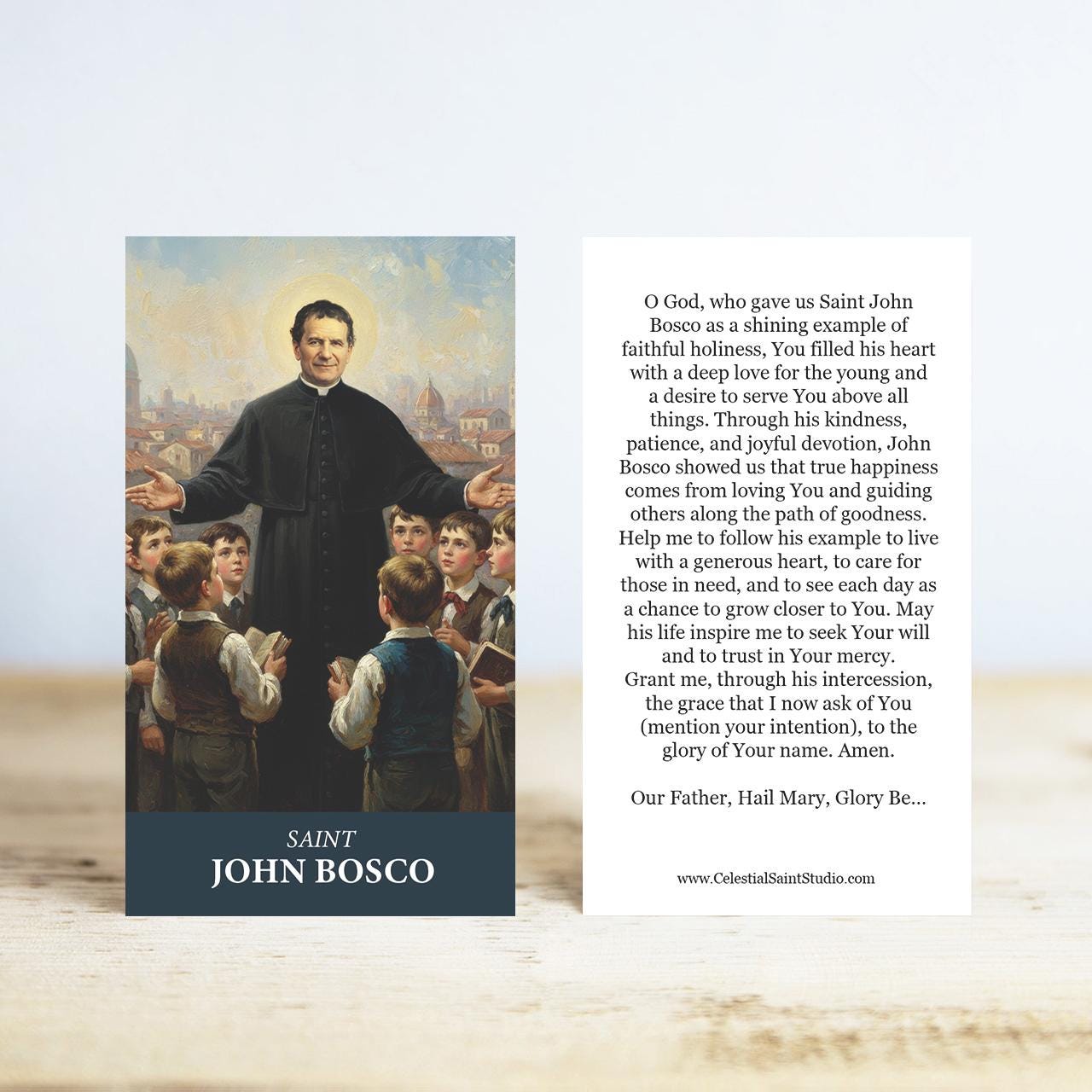 St. John Bosco Prayer Cards | Wallet Size | 100, 200, 500