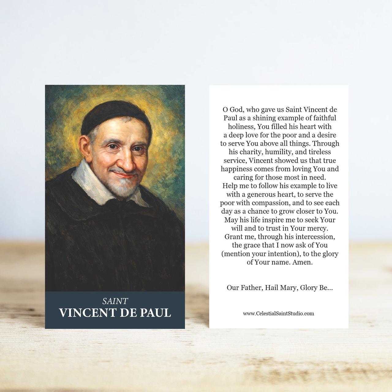 St. Vincent de Paul Prayer Cards | Wallet Size | 100, 200, 500