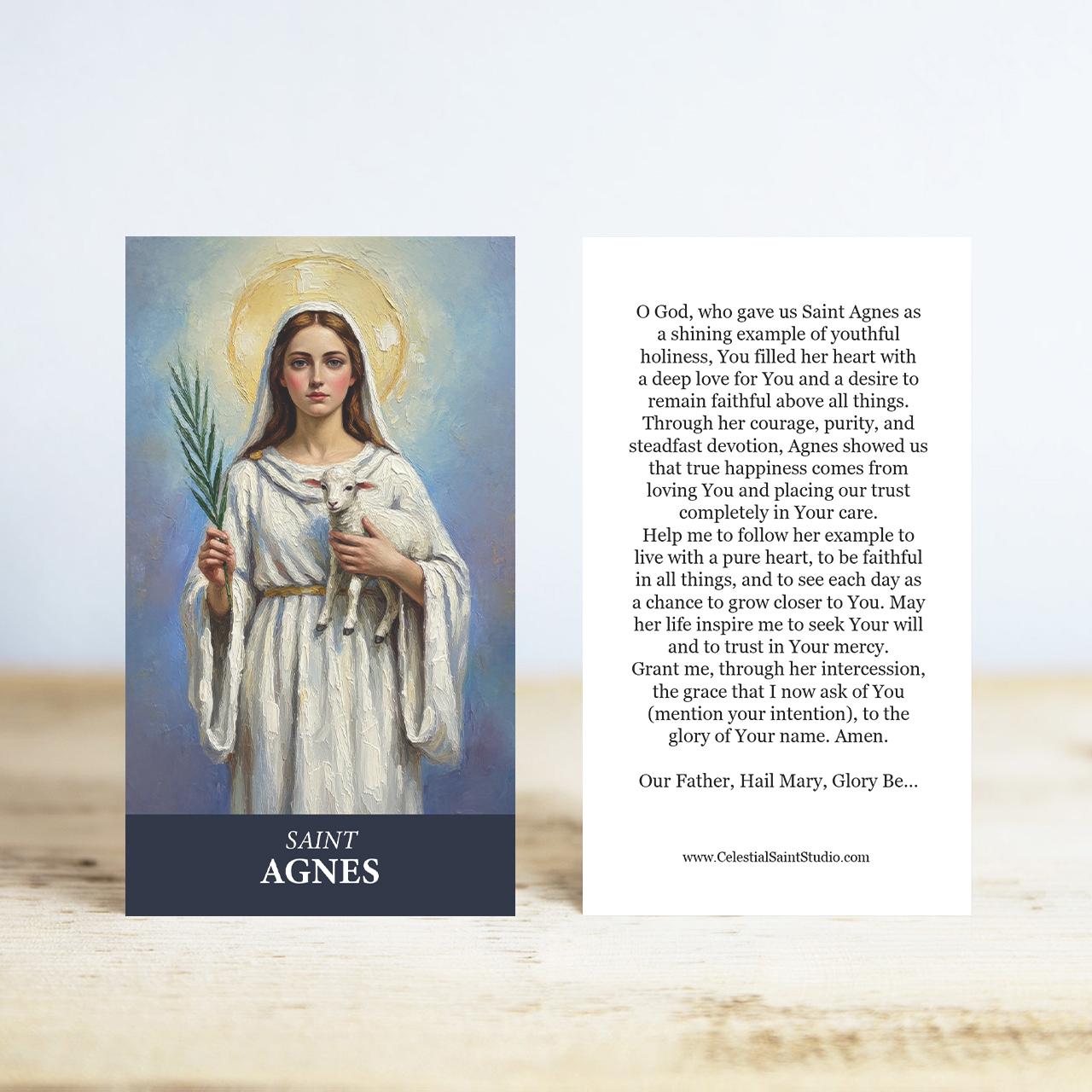 St. Agnes Prayer Cards | Wallet Size | 100, 200, 500