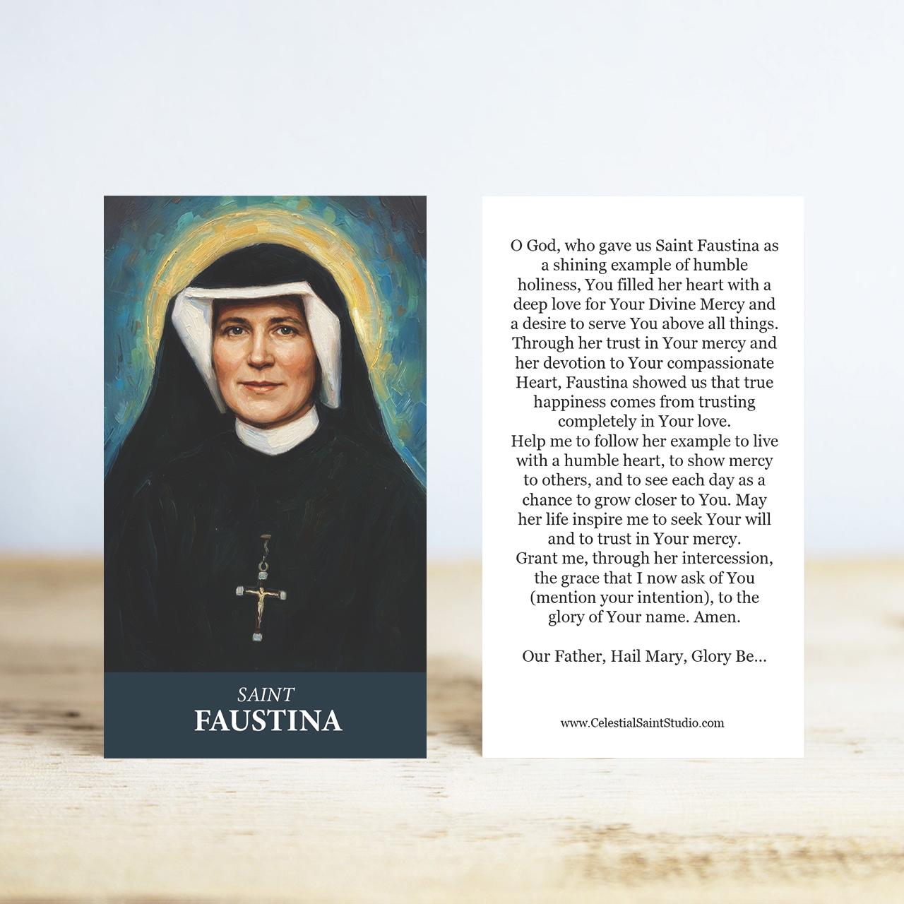 St. Faustina Prayer Cards | Wallet Size | 100, 200, 500