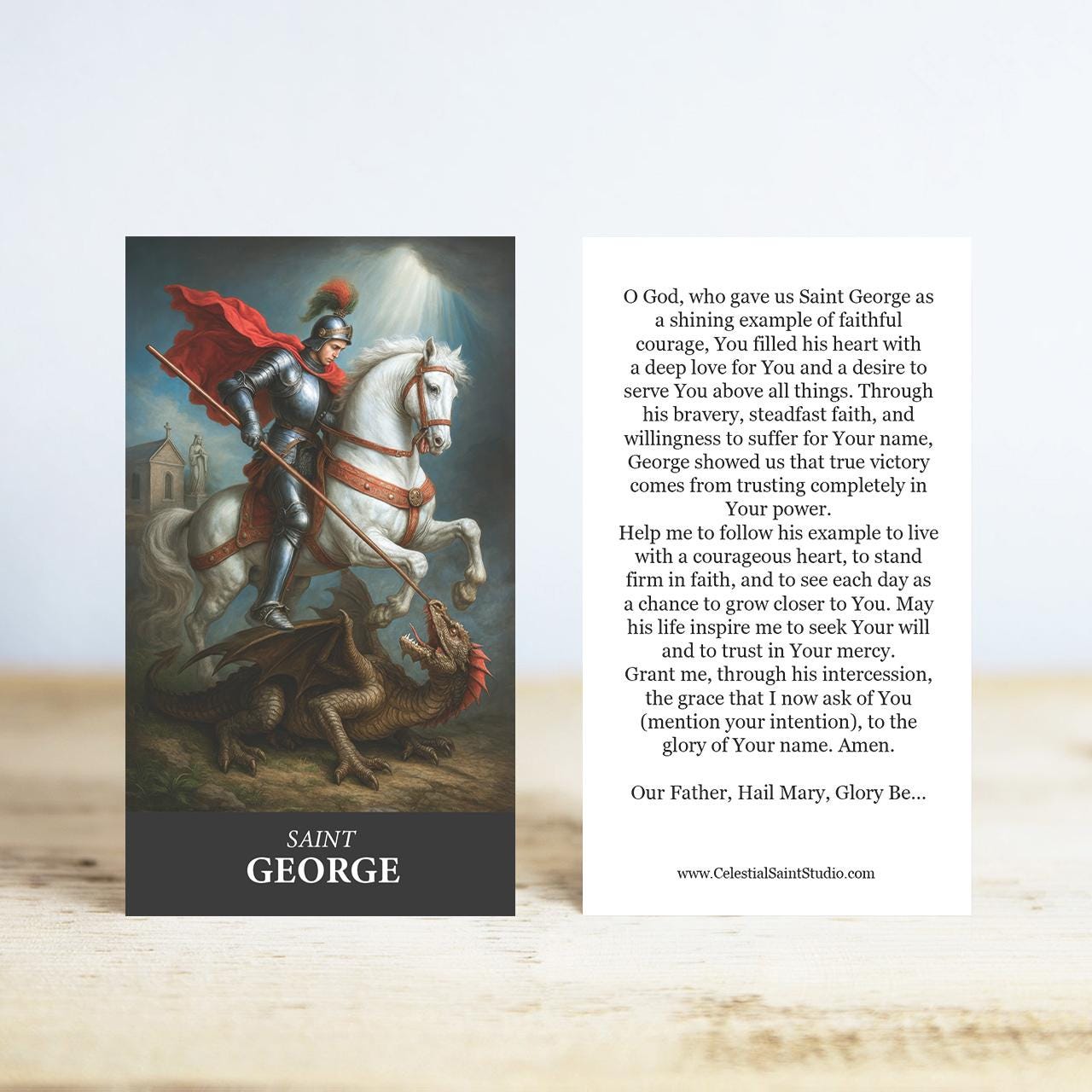 St. George Prayer Cards | Wallet Size | 100, 200, 500