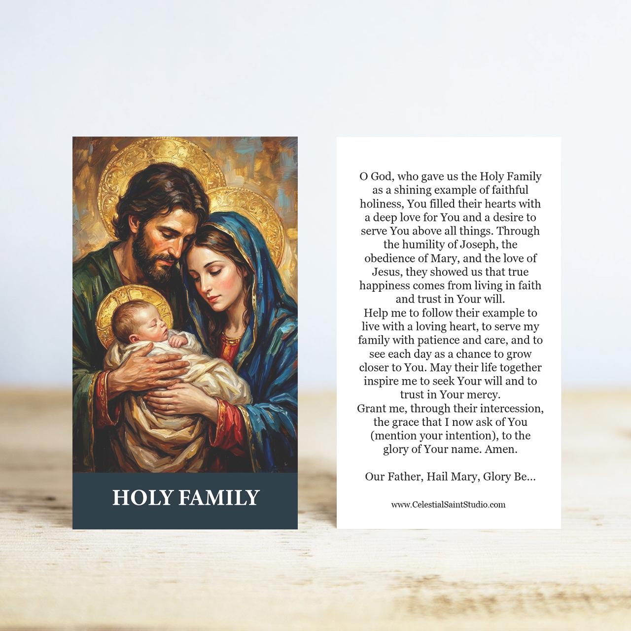 Holy Family Prayer Cards | Wallet Size | 100, 200, 500