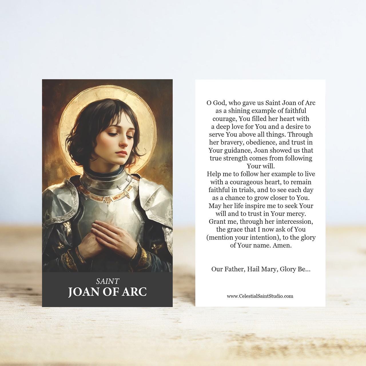 St. Joan of Arc Prayer Cards | Wallet Size | 100, 200, 500
