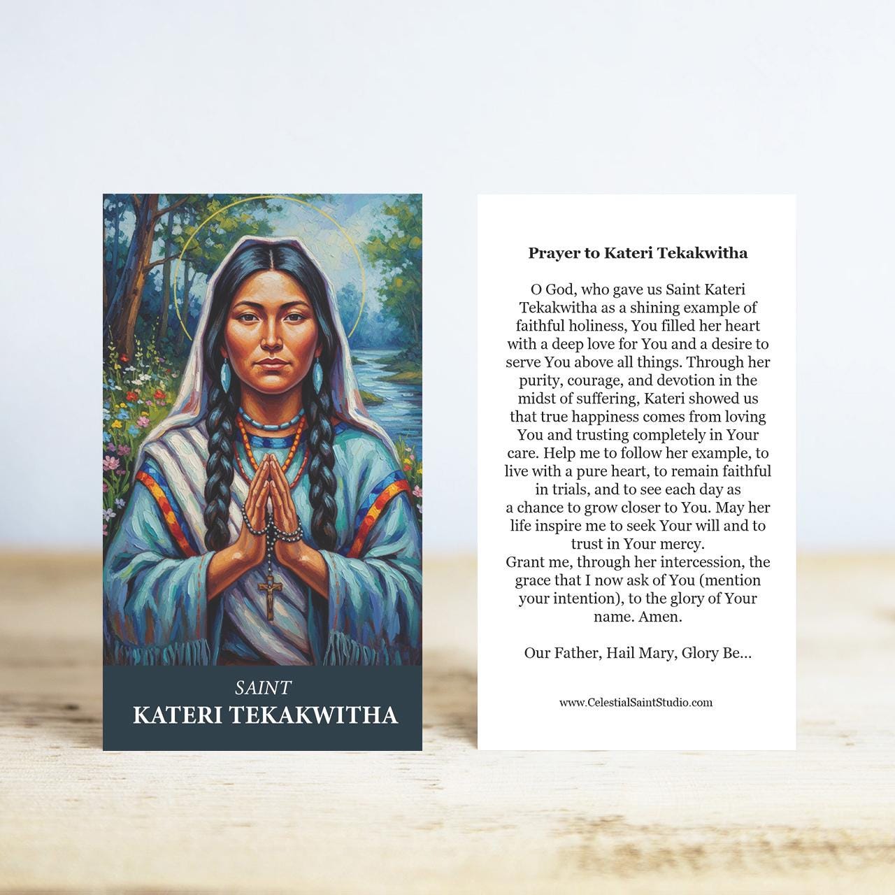 St. Kateri Tekakwitha Prayer Cards | Wallet Size | 100, 200, 500