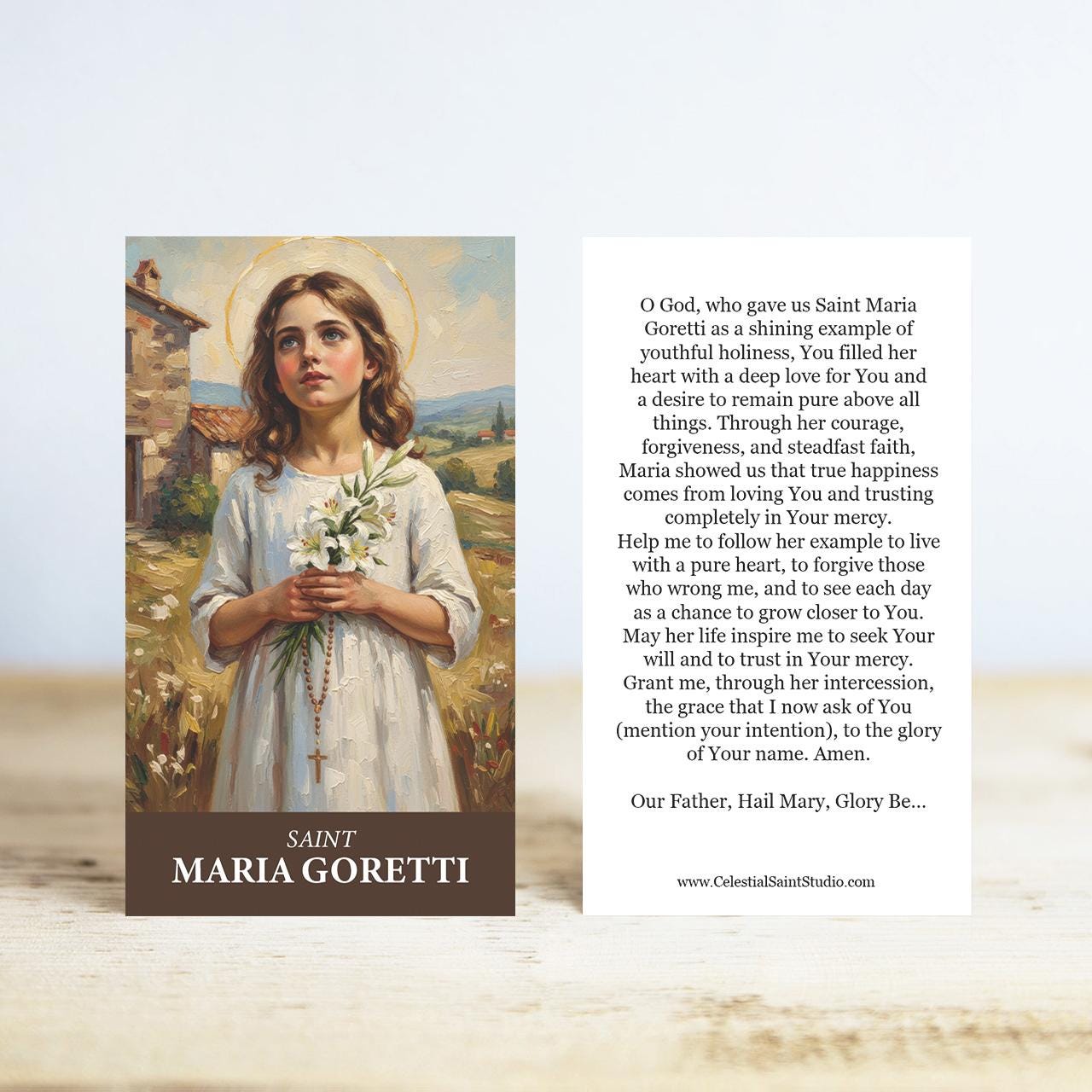 St. Maria Goretti Prayer Cards | Wallet Size | 100, 200, 500