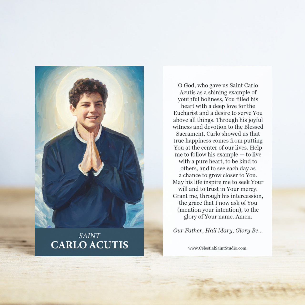 St. Carlo Acutis Prayer Cards | Wallet Size | 100, 250, 500