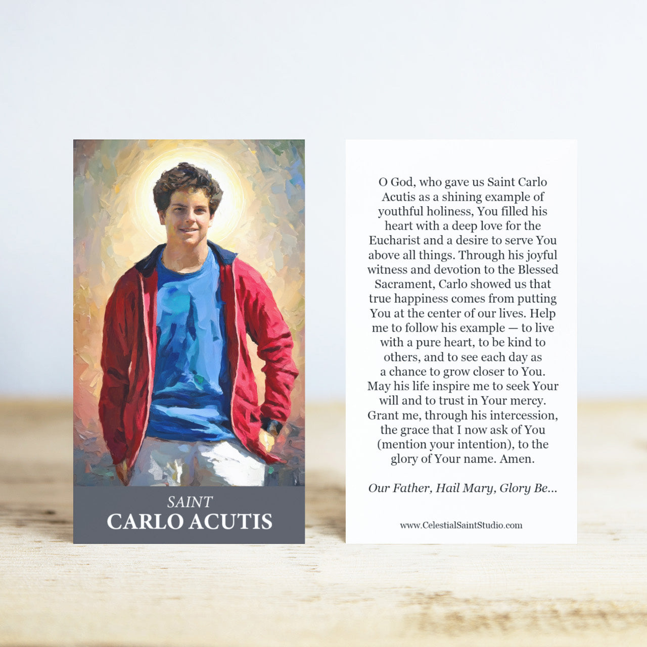 St. Carlo Acutis Prayer Cards | Wallet Size | 100, 250, 500