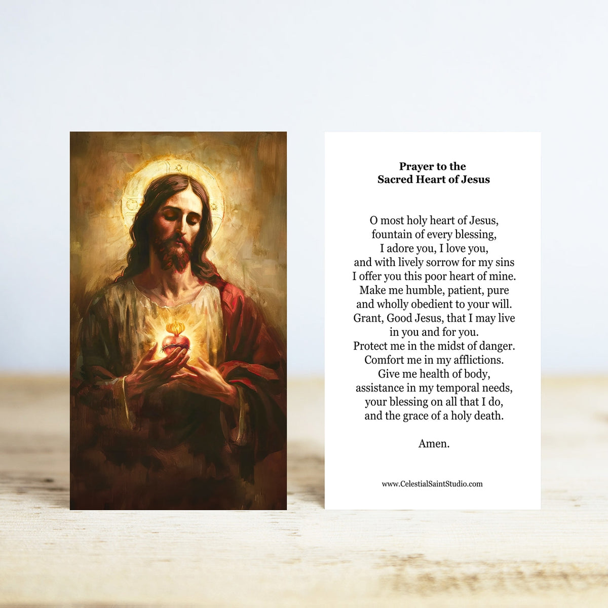 Sacred Heart of Jesus Prayer Cards | Wallet Size | 100, 200, 500