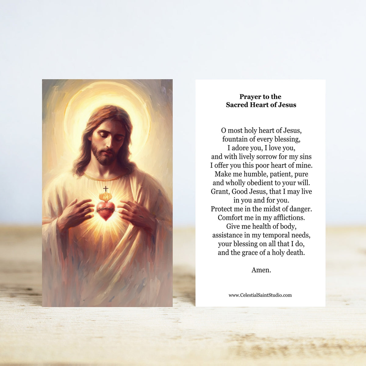 Sacred Heart of Jesus Prayer Cards | Wallet Size | 100, 200, 500