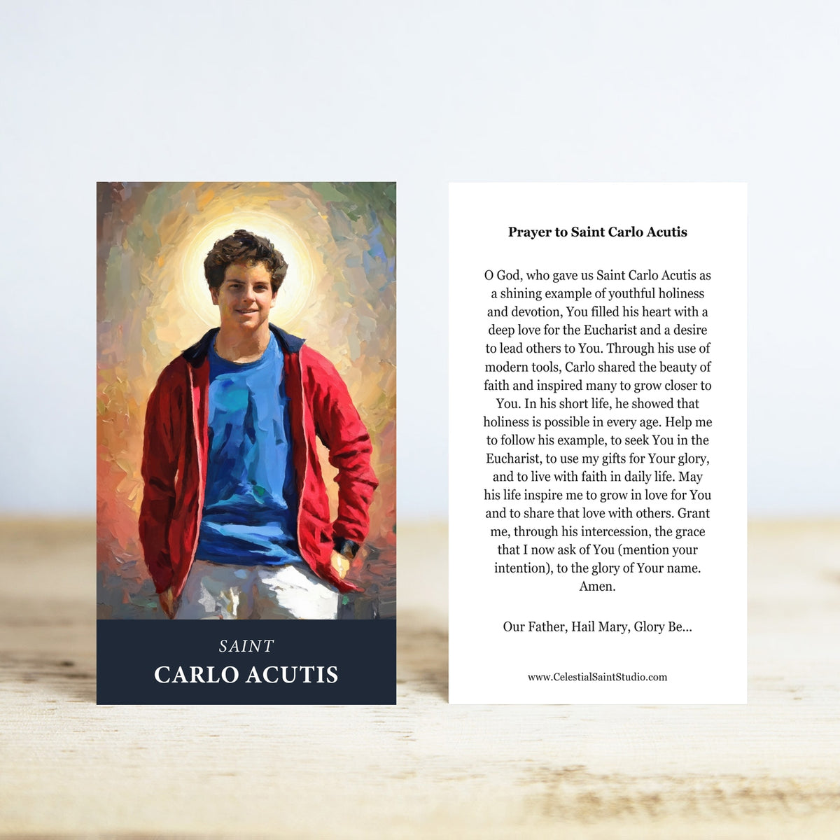 St. Carlo Acutis Prayer Cards | Wallet Size | 100, 250, 500
