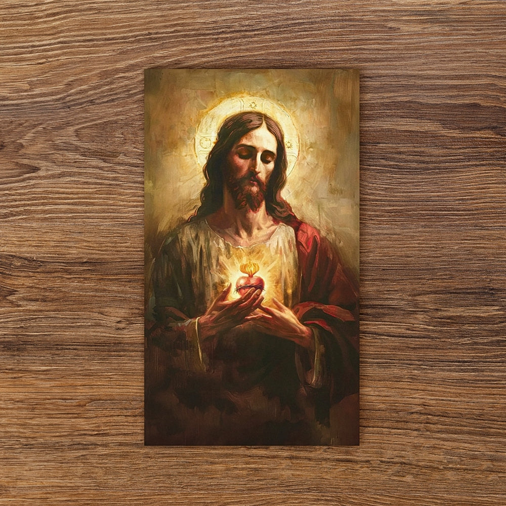Sacred Heart of Jesus Prayer Cards | Wallet Size | 100, 200, 500