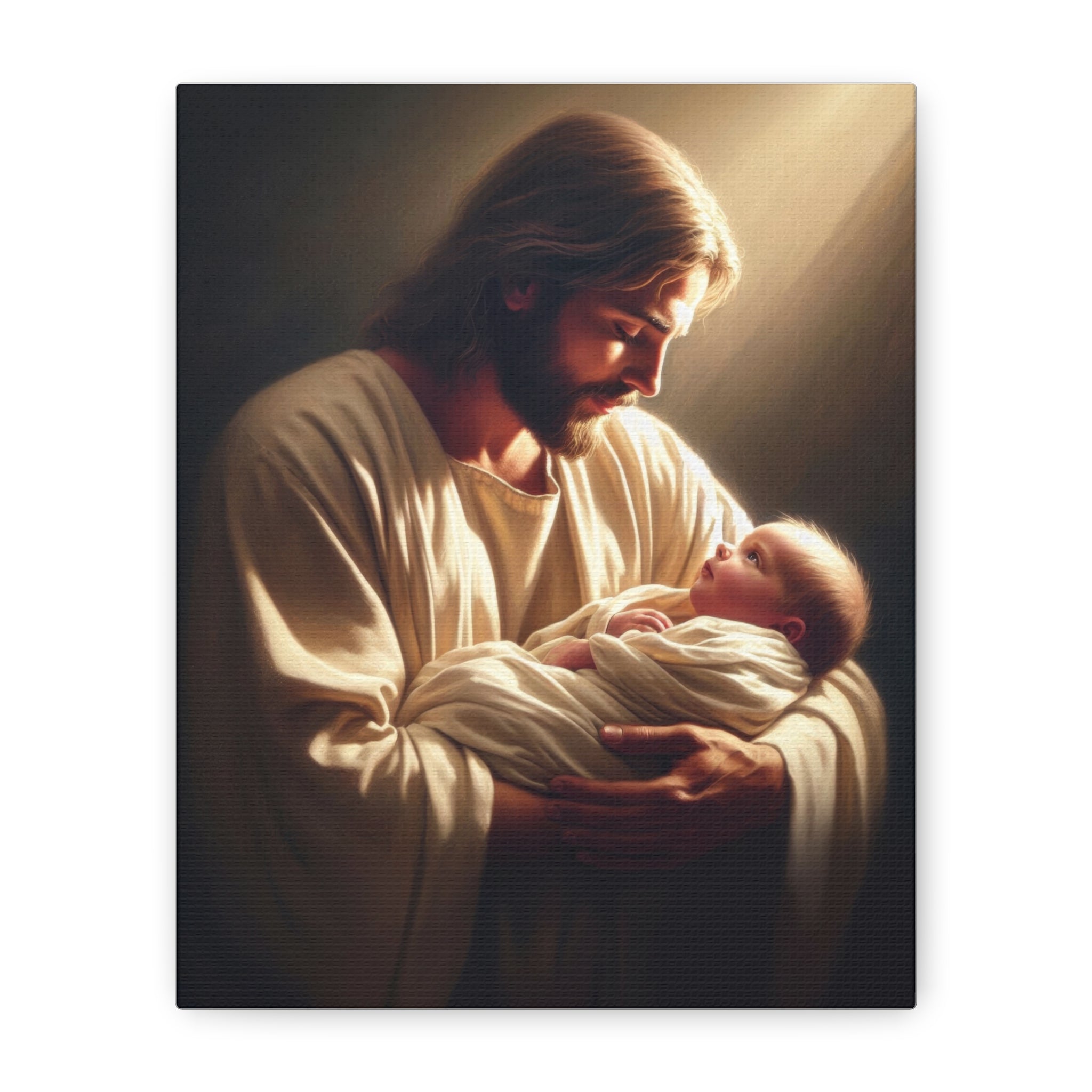 Jesus Holding Newborn - Canvas Gallery Wraps
