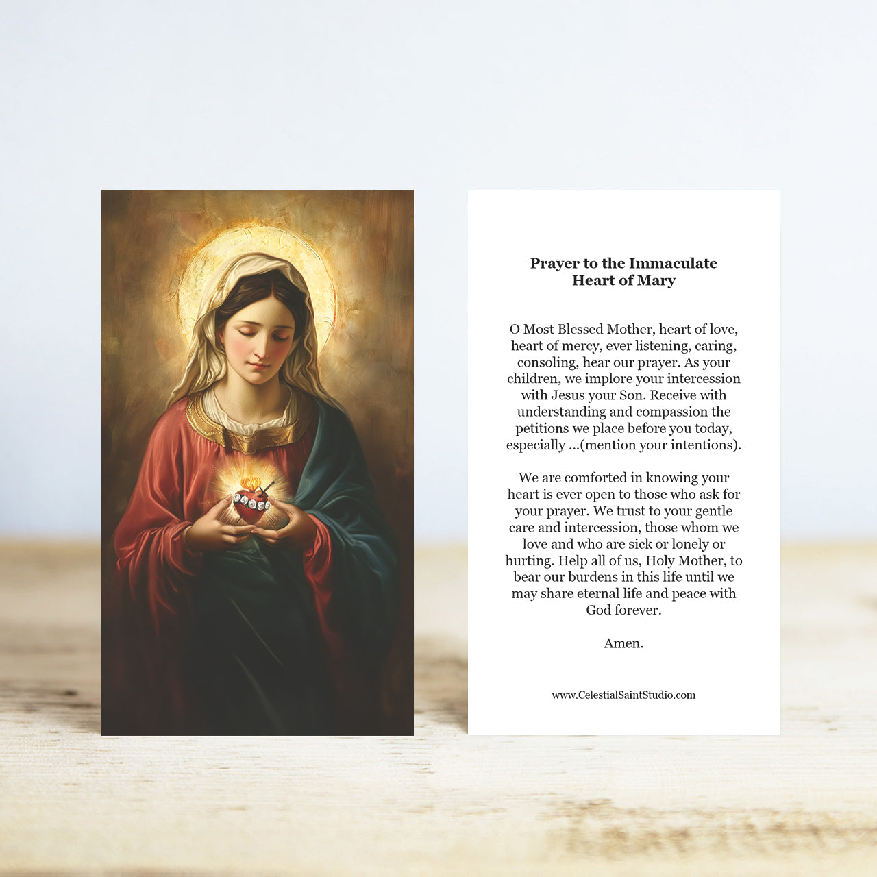Immaculate Heart of Mary Prayer Cards | Wallet Size | 100, 200, 500