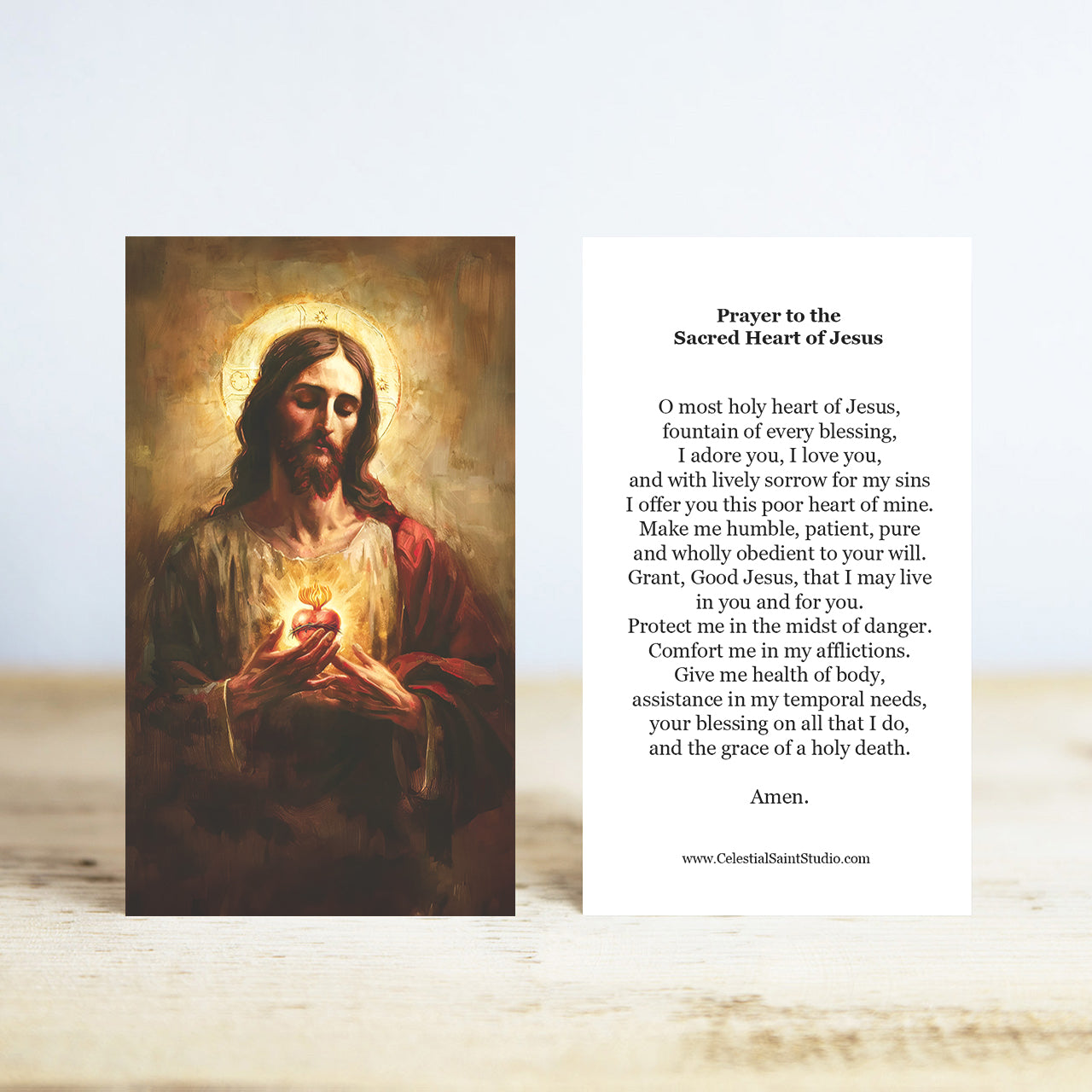 Sacred Heart of Jesus Prayer Cards | Wallet Size | 100, 200, 500