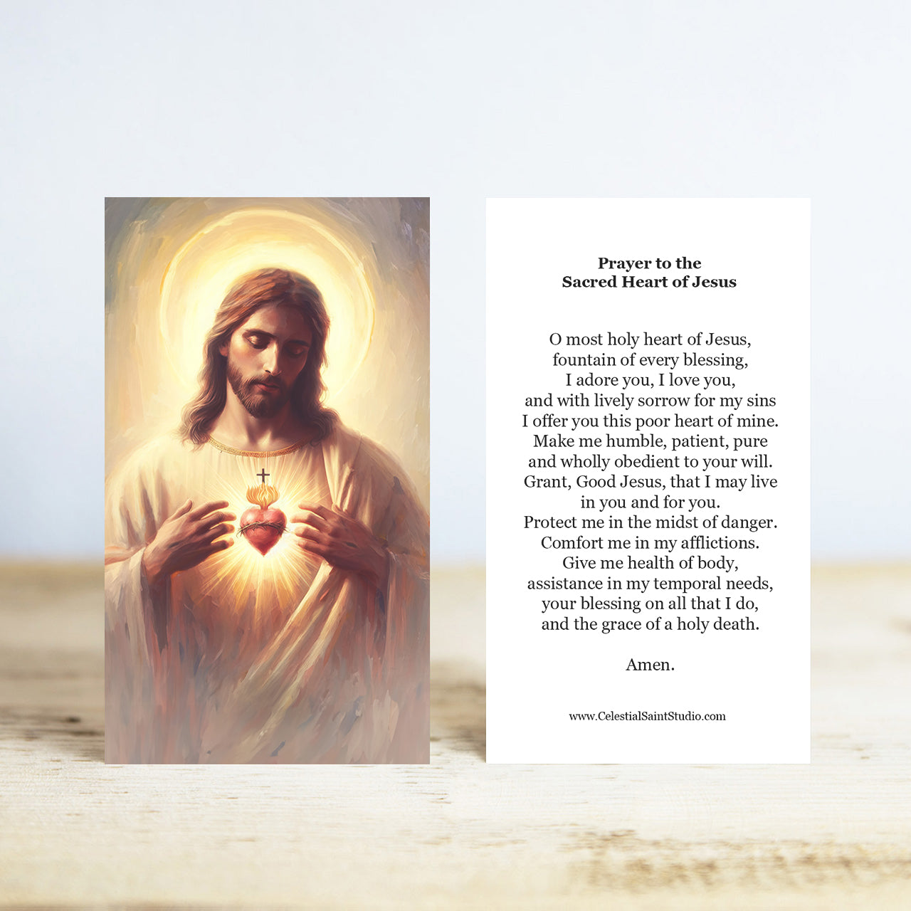 Sacred Heart of Jesus Prayer Cards | Wallet Size | 100, 200, 500