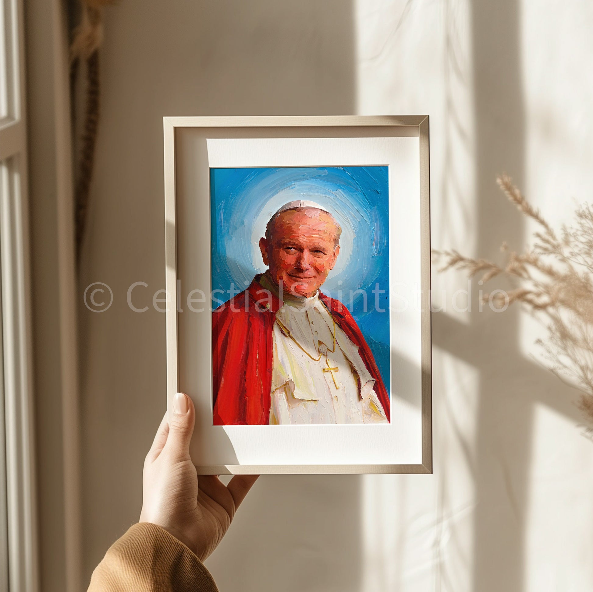 St. John Paul II | DIGITAL Oil Paint | Catholic Printable | Digital Download | Patron Saint | Catholic Art