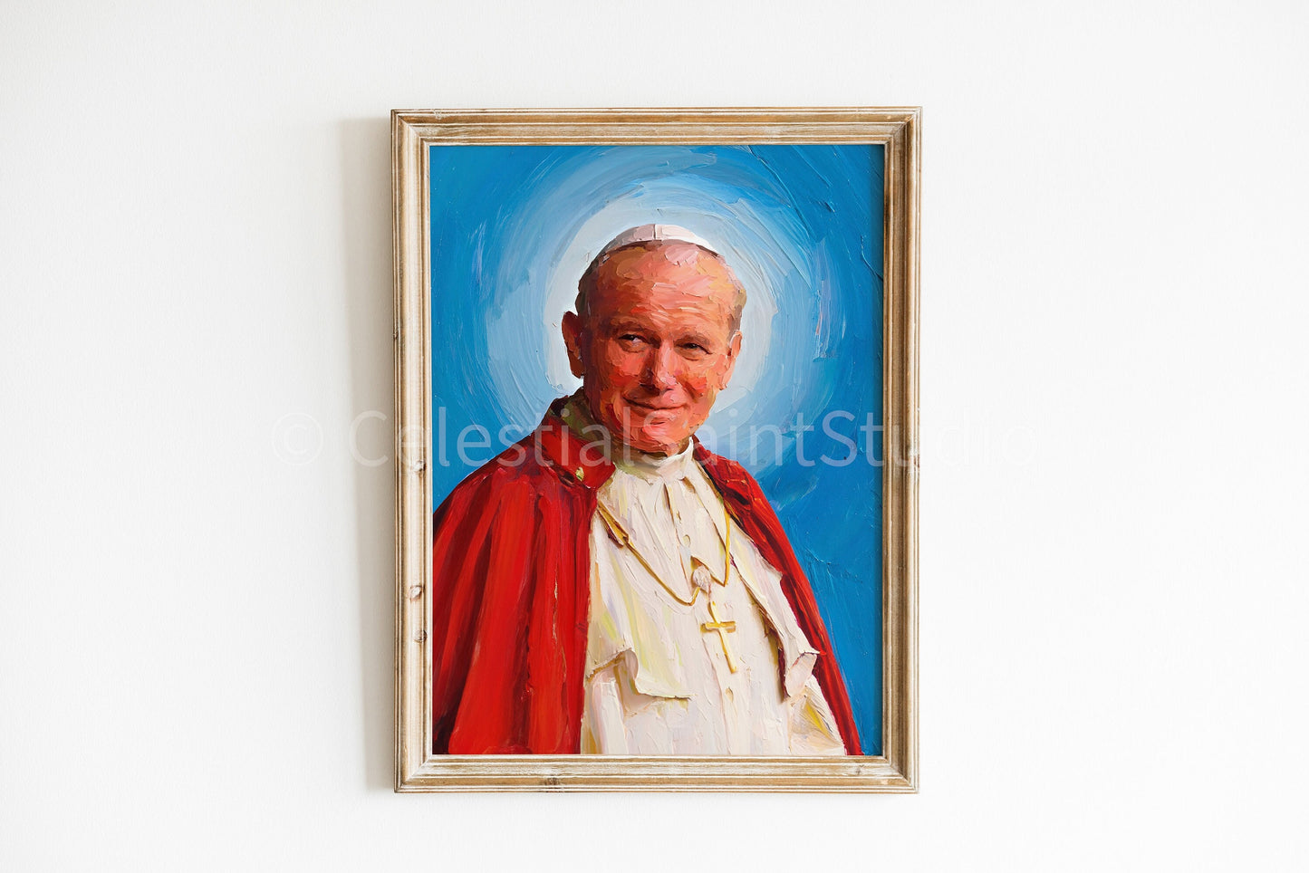 St. John Paul II | DIGITAL Oil Paint | Catholic Printable | Digital Download | Patron Saint | Catholic Art