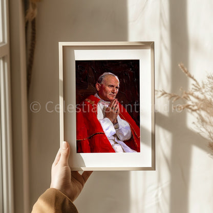 St. John Paul II | DIGITAL Oil Paint | Catholic Printable | Digital Download | Patron Saint | Catholic Art