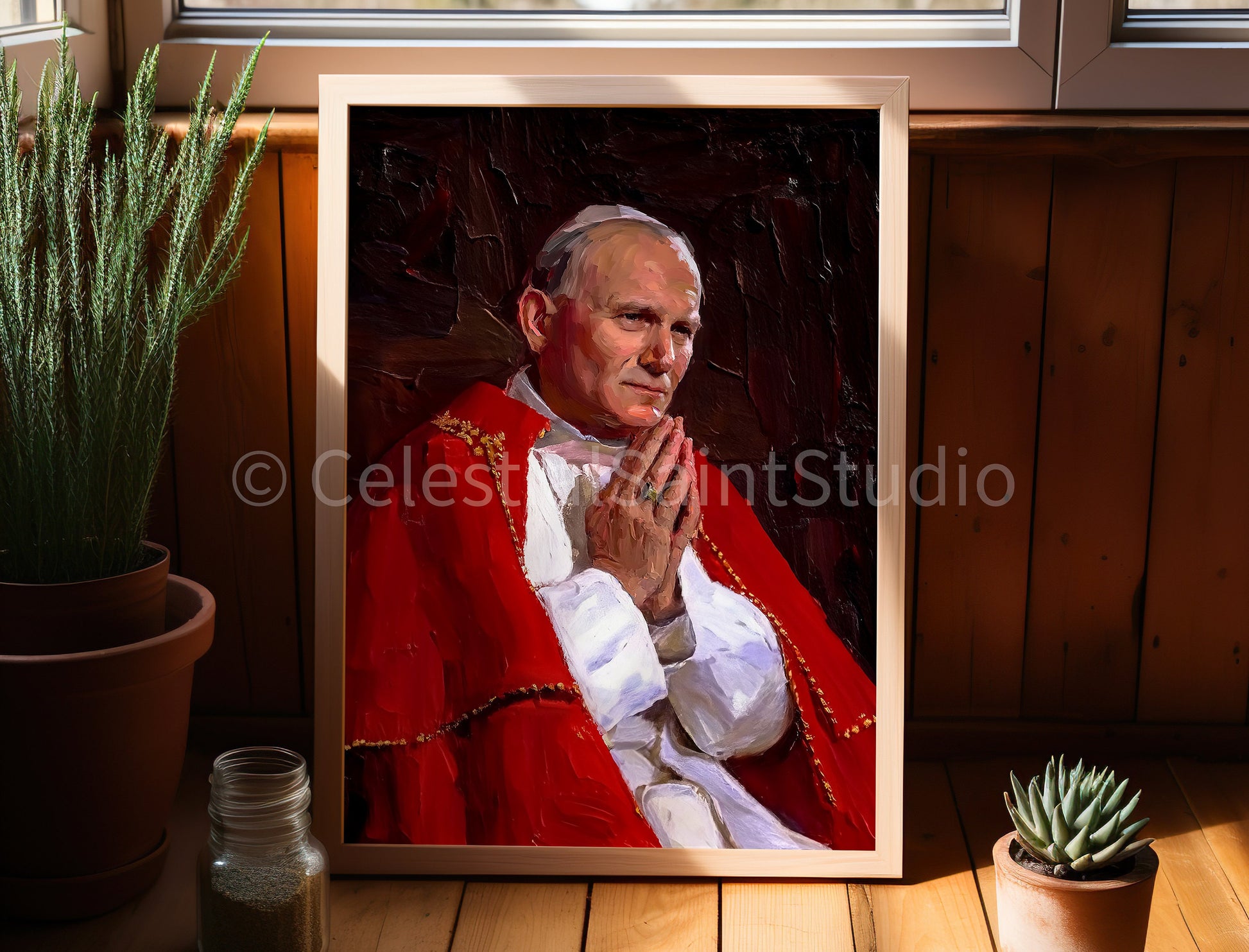 St. John Paul II | DIGITAL Oil Paint | Catholic Printable | Digital Download | Patron Saint | Catholic Art