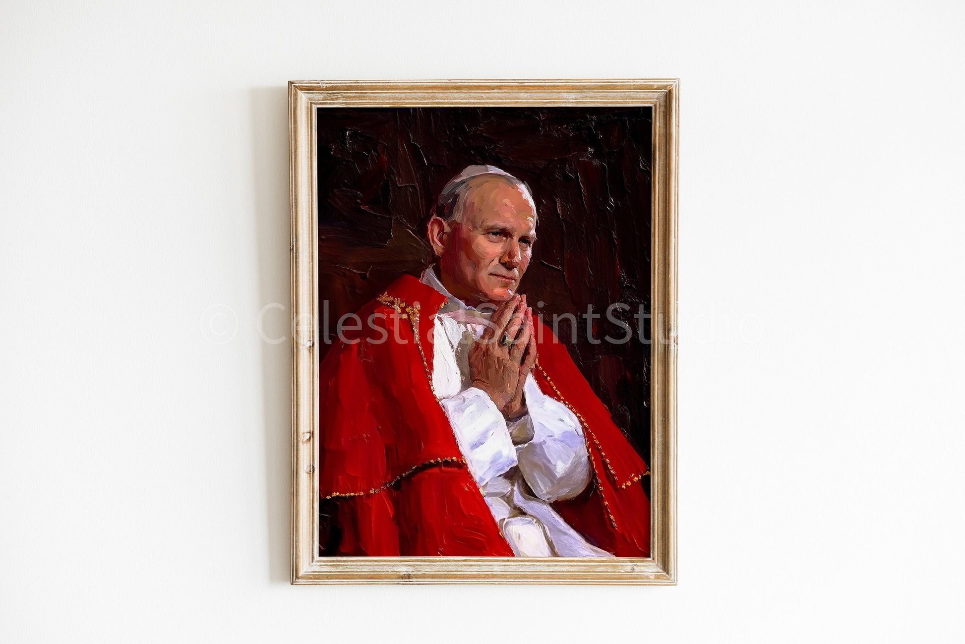 St. John Paul II | DIGITAL Oil Paint | Catholic Printable | Digital Download | Patron Saint | Catholic Art