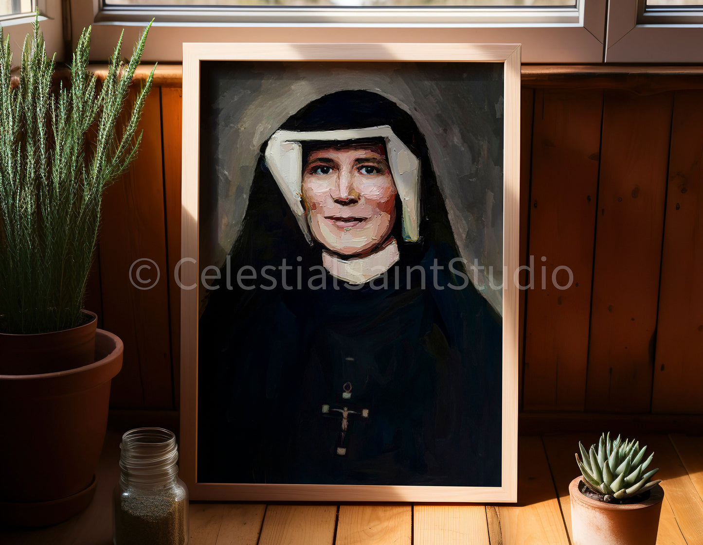 St. Faustina Kowalska | DIGITAL OIL PAINT | Catholic Printable | Digital Download | Patron Saint | Catholic Art