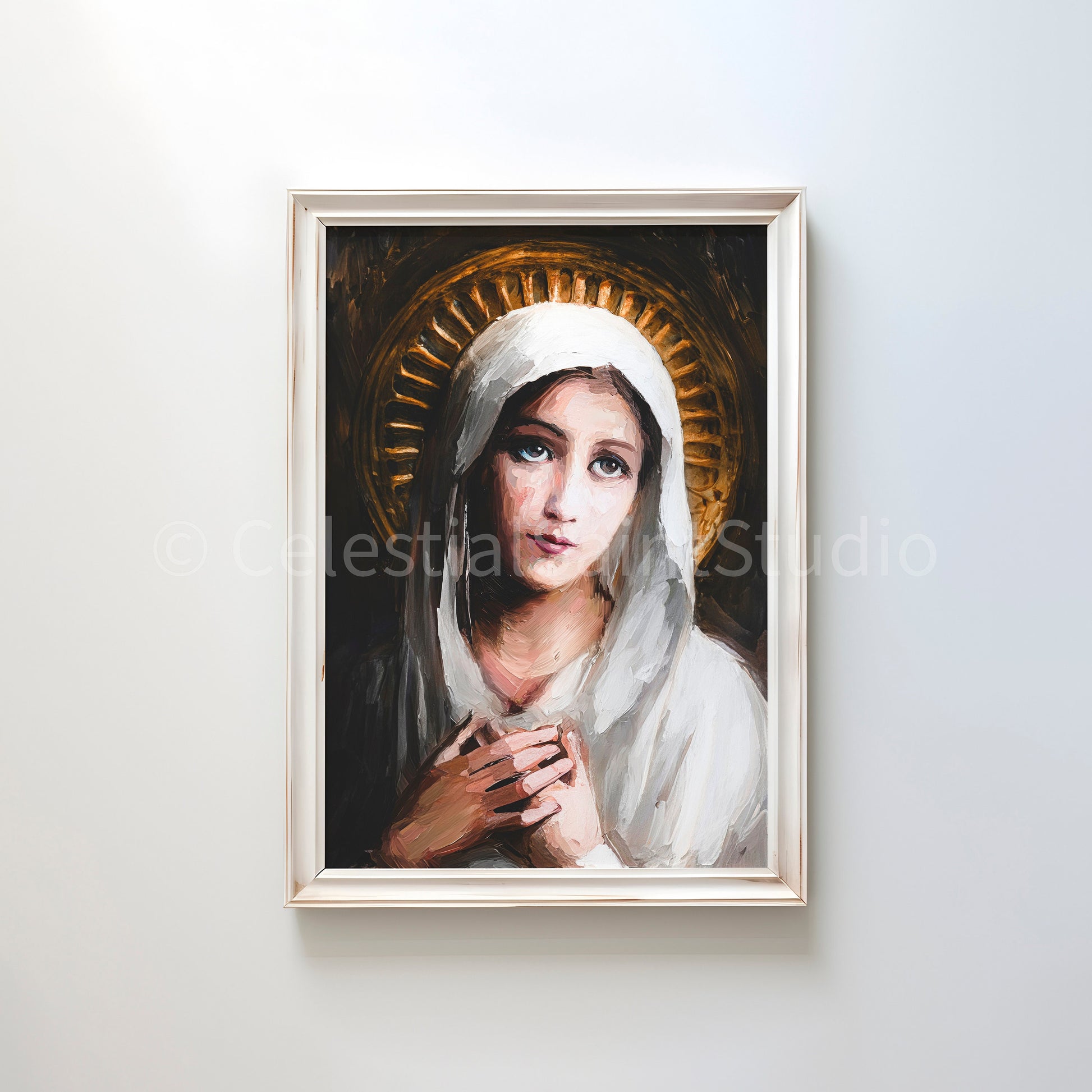 Blessed Virgin Mary | DIGITAL OIL PAINT | Catholic Printable | Digital Download | Patron Saint | Catholic Art