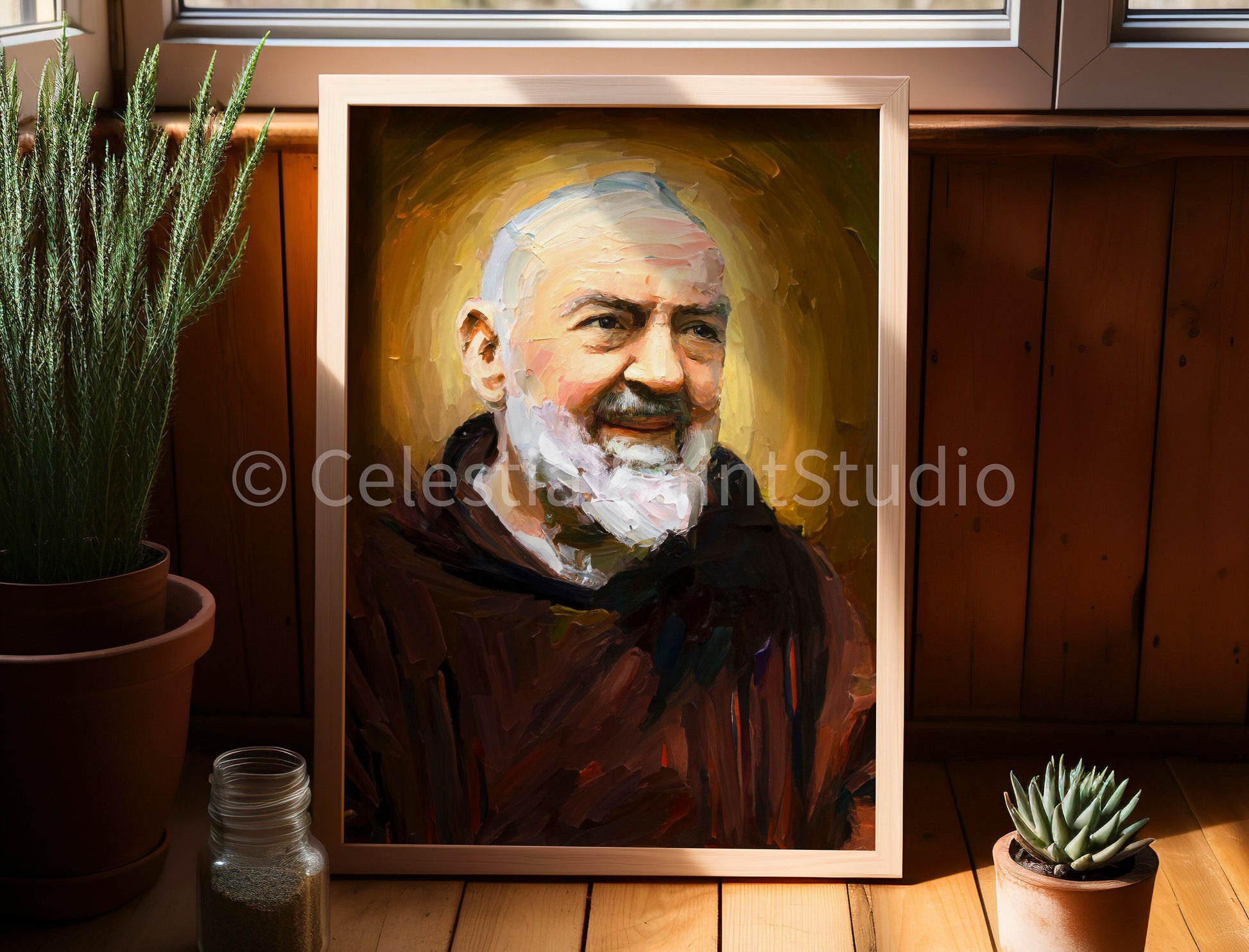 St. Padre Pio | DIGITAL OIL PAINT | Catholic Printable | Digital Download | Patron Saint | Catholic Art