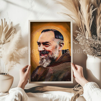 St. Padre Pio | DIGITAL OIL PAINT | Catholic Printable | Digital Download | Patron Saint | Catholic Art