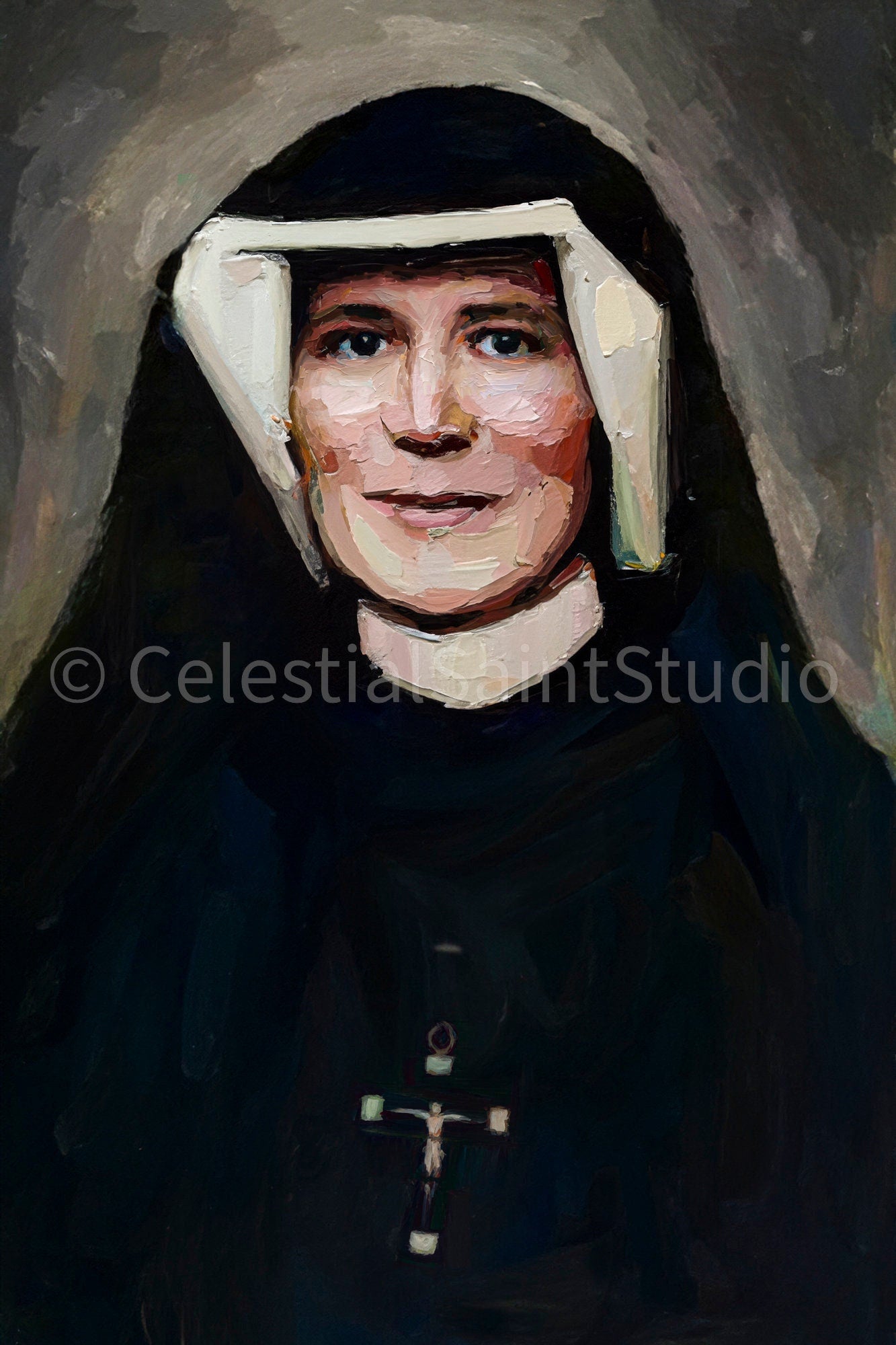 St. Faustina Kowalska | DIGITAL OIL PAINT | Catholic Printable | Digital Download | Patron Saint | Catholic Art