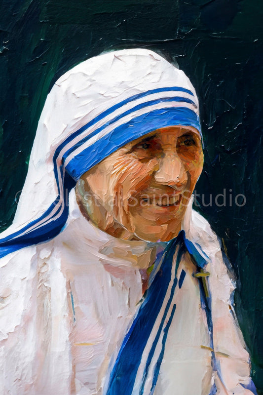 St. Mother Teresa of Calcutta | DIGITAL OIL PAINT | Catholic Printable | Digital Download | Patron Saint | Catholic Art